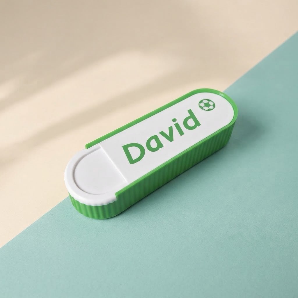 Zelena silikonska peratonica sa imenom David i fudbalskom loptom
